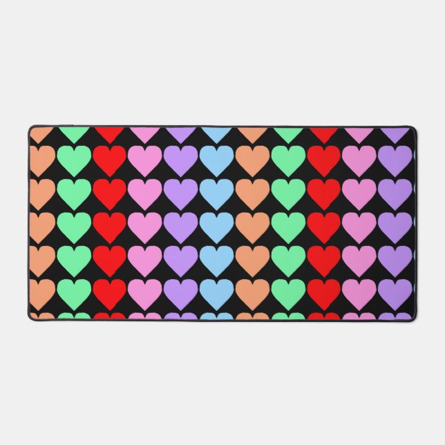 Colourful Hearts 2 Desk Mat (Front)