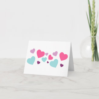Colourful Hearts Blank Greeting Card – Bright Hear