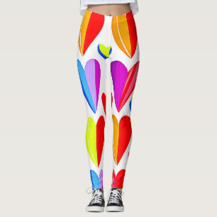 Colourful Hearts Bliss: Stylish Pattern Leggings