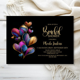 Colourful Hearts Bridal Shower Invitation