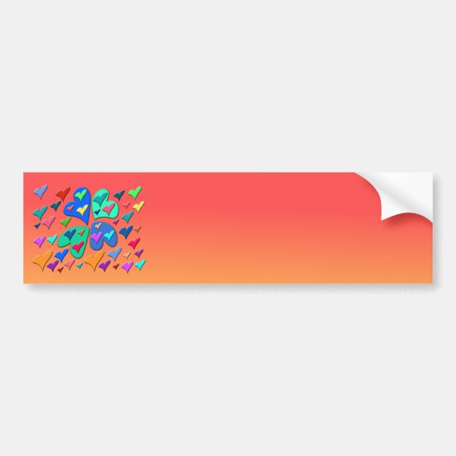 Colourful Hearts Bumper Sticker (Front)