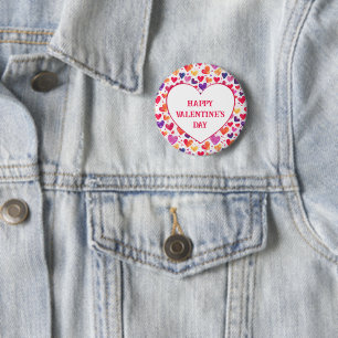 Colourful Hearts Classroom Valentine's Day   6 Cm Round Badge