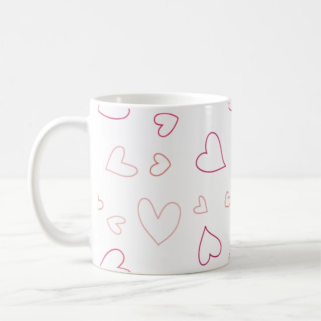 Colourful Hearts Coffee Mug (Left)