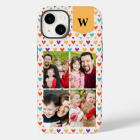  Colourful Hearts Custom Monogram 4-Photos 
