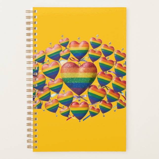 Colourful Hearts Daily Planner & Schedule Notebook (Front)