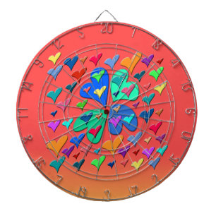 Colourful Hearts Dartboard