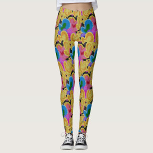 Colourful Hearts Design Leggings