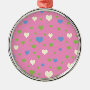 Colourful hearts design metal tree decoration