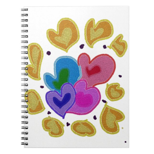 Colourful Hearts Design Notebook (Front)