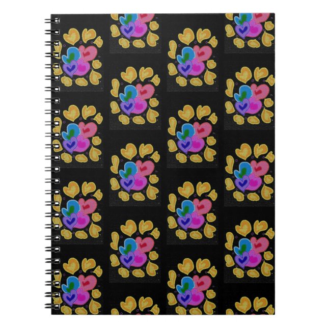 Colourful Hearts Design Notebook (Front)