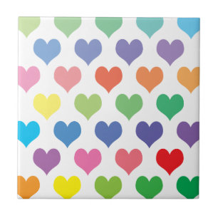 Colourful hearts design tile