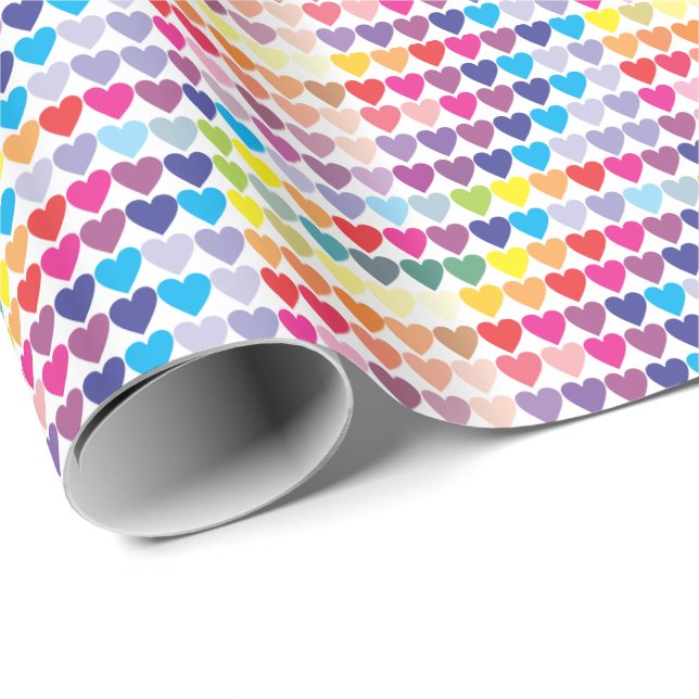 Colourful Hearts Design Wrapping Paper (Roll Corner)