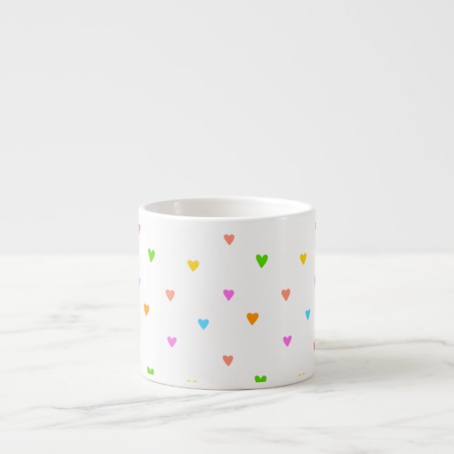 Colourful hearts espresso cup (Front)
