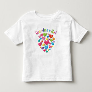 Colourful Hearts Grandma's Girl Toddler T-Shirt