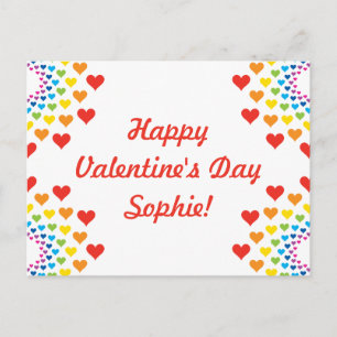 Colourful Hearts Happy Valentine's Day Holiday Postcard