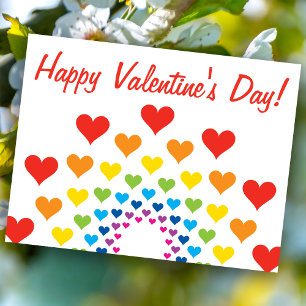 Colourful hearts - Happy Valentine's Day! Holiday Postcard