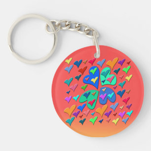 Colourful Hearts Key Ring