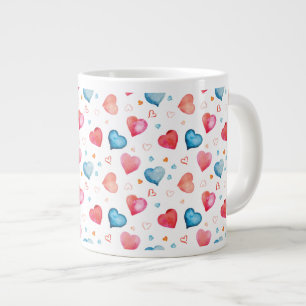 Colourful Hearts Large Coffee Mug