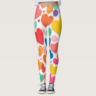Colourful hearts  leggings