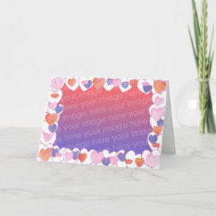 Colourful Hearts Love Frame Add Photo Cards