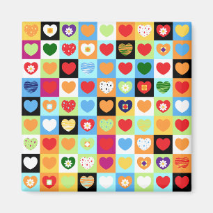 Colourful hearts, magnet