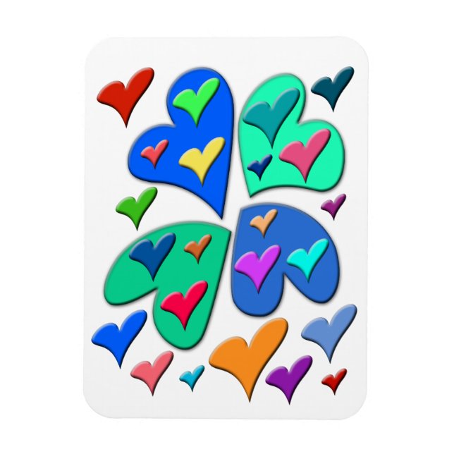 Colourful Hearts Magnet (Vertical)