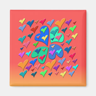Colourful Hearts Magnet