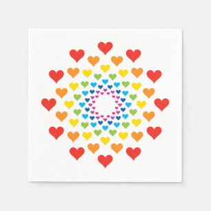 Colourful hearts napkin