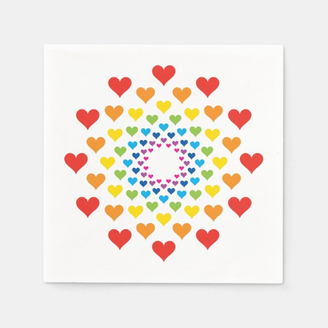 Colourful hearts napkin (Front)