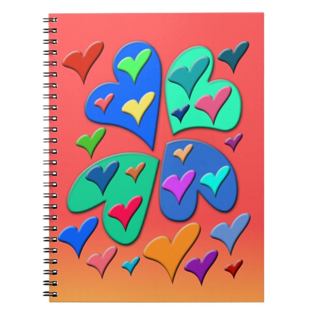 Colourful Hearts Notebook (Front)