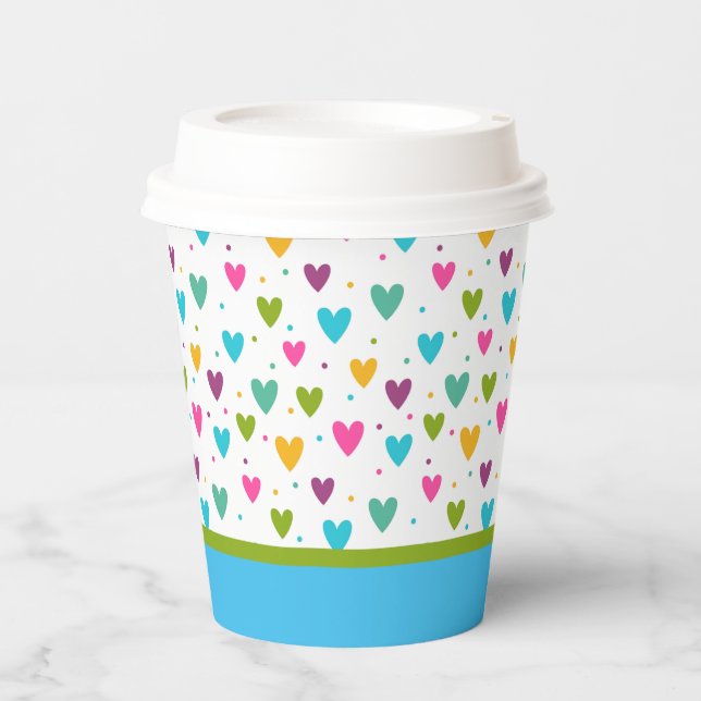 Colourful Hearts Paper cup (Front)