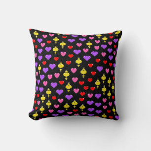 Colourful Hearts Pattern 1 Cushion