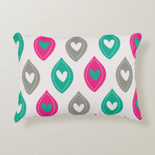 Colourful Hearts Pattern Decorative Cushion