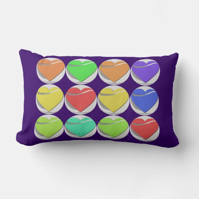 Colourful Hearts Pillow (Front)
