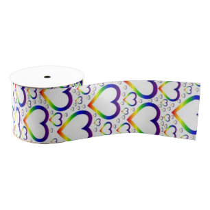 Colourful Hearts Ribbon Grosgrain Ribbon