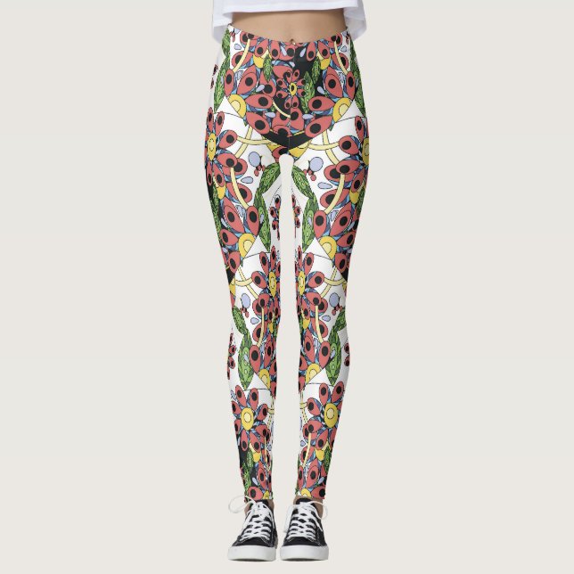 Colourful Hearts, Seamless Romantic Pattern. Leggings (Front)