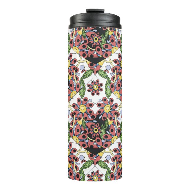 Colourful Hearts, Seamless Romantic Pattern. Thermal Tumbler (Front)
