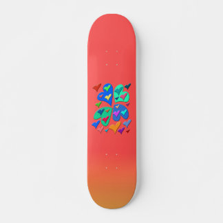 Colourful Hearts Skateboard Deck