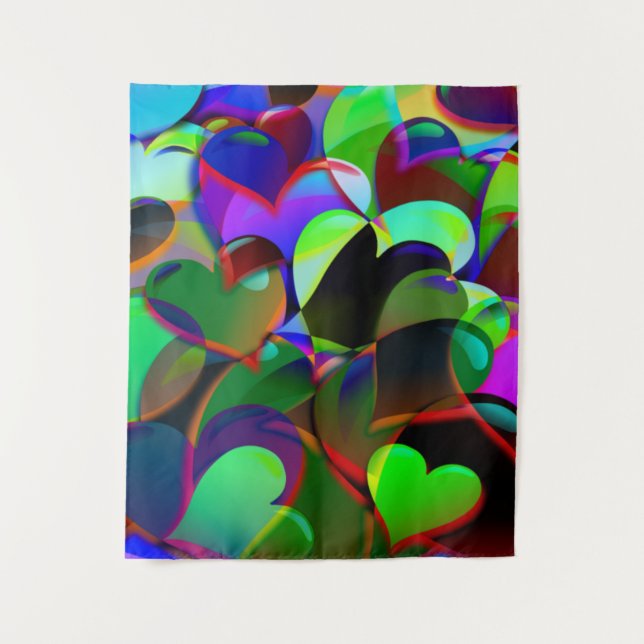 Colourful Hearts Tapestry (Front)