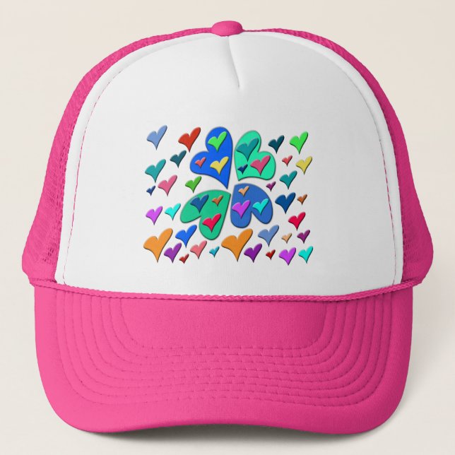 Colourful Hearts Trucker Hat (Front)