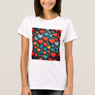 Colourful hearts, Valentine art T-Shirt
