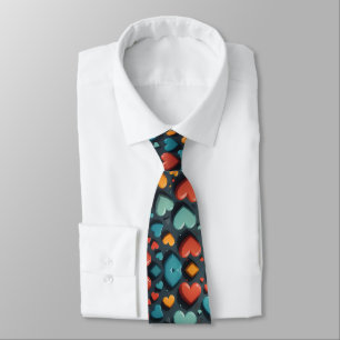 Colourful hearts, Valentine art  Tie