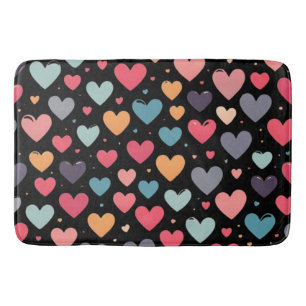 Colourful hearts valentine's day  bath mat