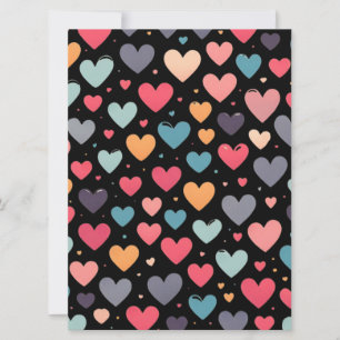 Colourful hearts valentine's day holiday card