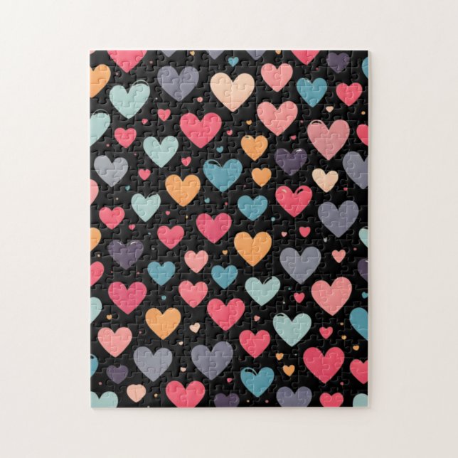 Colourful hearts valentine's day  jigsaw puzzle (Vertical)