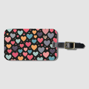 Colourful hearts valentine's day luggage tag