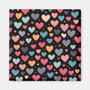 Colourful hearts valentine's day magnet