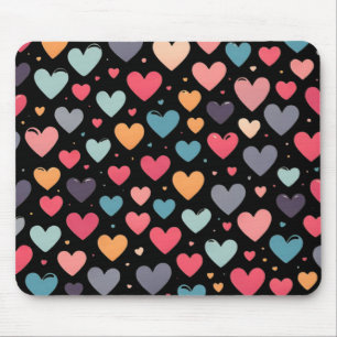 Colourful hearts valentine's day mouse pad