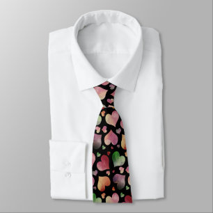 Colourful Hearts Valentine's Day Pattern Neck Tie