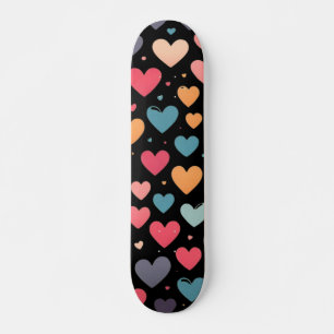 Colourful hearts valentine's day skateboard